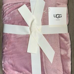 UGG Pink Velvet Throw Blanket